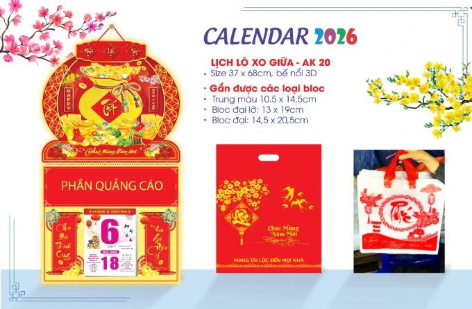 lịch lò xo giữa đầu tròn 2026
