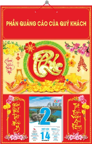 in lich tet Bìa Đại Chữ Phúc Vàng Dán Nổi AK30