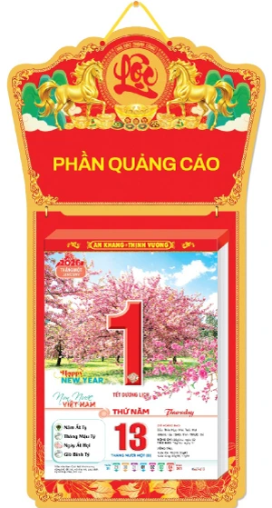 in lich tet Lịch Bloc Siêu Cực Đại Đặc Biệt 2026 Non Nước Việt Nam 38x54cm