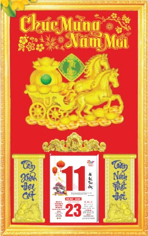 in lich tet Bìa Khung Phù Điêu Nề Nhung Song Mã Tài Lộc