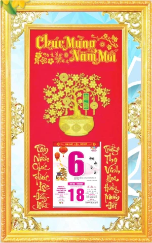 in lich tet Khung Phù Điêu Chậu Hoa Mai