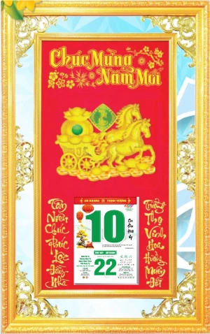 in lich tet Khung Phù Điêu Song Mã Tài Lộc