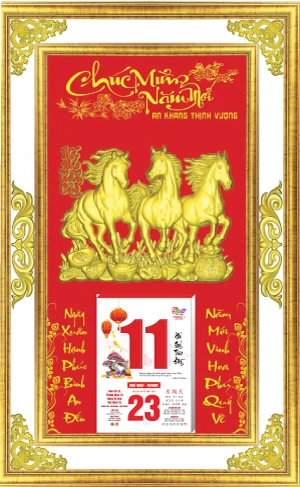 in lich tet Khung Phù Điêu Tam Mã