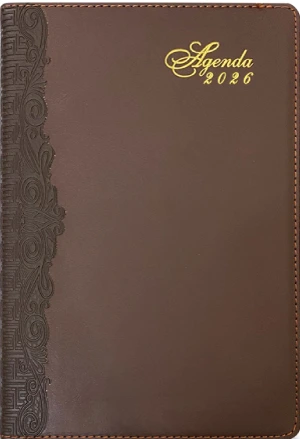 in lich tet Sổ Tay Agenda 2026 Bìa Da Đặc Biệt Cao Cấp Màu Nâu - AN55