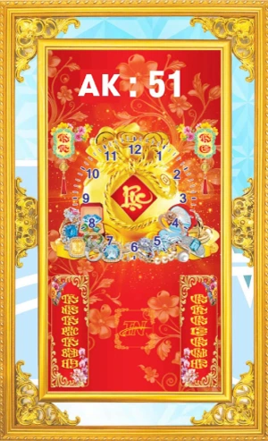 in lich tet Khung đôi xi đồng hồ túi vàng