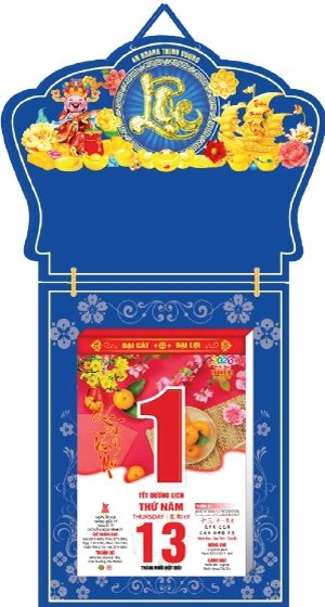 in lich tet Lịch Bloc Đại Đặc Biệt 2026 Phúc Lộc Như Ý 17×24cm