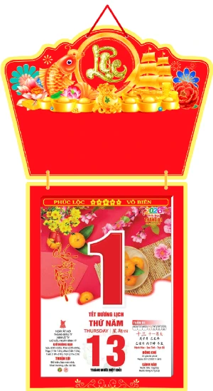 in lich tet Lịch Bloc Siêu Cực Đại 2026 Thuận Buồm Xuôi Gió 30×40cm