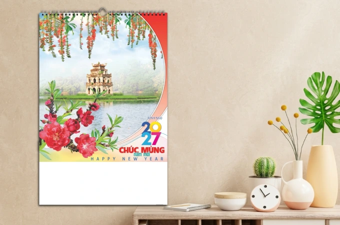 In Lịch 7 Tờ 2027 Mẫu Phong Cảnh