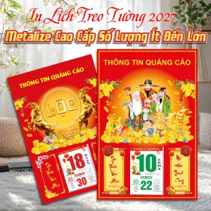 In Lịch Treo Tường 2027 Metalize Cao Cấp – Số Lượng Ít Đến Lớn, Giá Xưởng Tốt Nhất