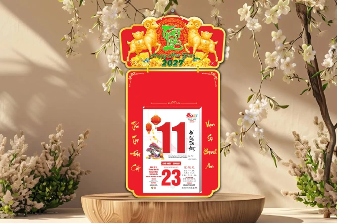 Mẫu lịch bloc 2027 đẹp – Được doanh nghiệp lựa chọn nhiều nhất