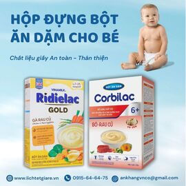 Hộp giấy đựng bột ăn dặm cho bé