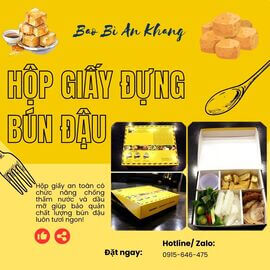 In hộp giấy đựng bún đậu theo yêu cầu tại HCM