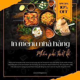 In menu nhà hàng miễn phí thiết kế