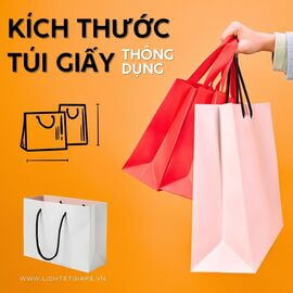 Kích thước túi giấy đựng sản phẩm thông dụng