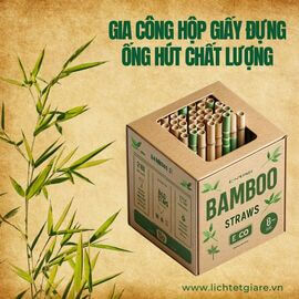 Gia công hộp giấy đựng ống hút chất lượng