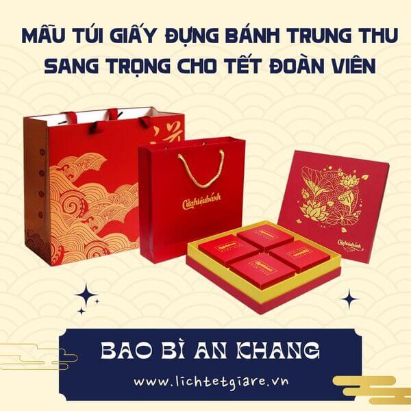 Mẫu túi giấy đựng bánh trung thu sang trọng cho tết đoàn viên