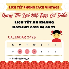 Lịch tết phong cách vintage