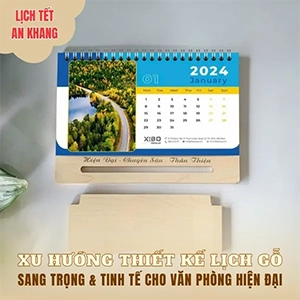 Lịch để bàn gỗ