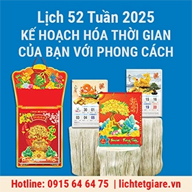 lịch 52 tuần phong cách mới