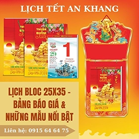lịch bloc 25x35 những mẫu nổi bật