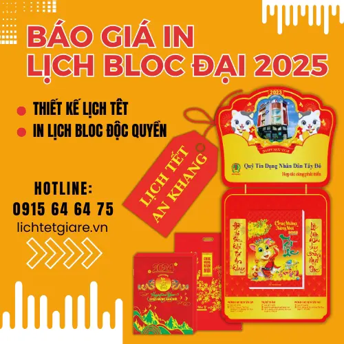 Báo giá in lịch bloc đại 2025 