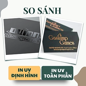 So Sánh Giữa In UV Định Hình Và UV Toàn Phần