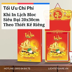 Lịch Bloc Siêu Đại 20x30 cm Theo Thiết Kế Riêng