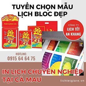 Tuyển chọn mẫu lịch bloc đẹp - In lịch chuyên nghiệp tại Cà Mau