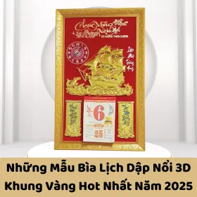 Những Mẫu Bìa Lịch Dập Nổi 3D Khung Vàng Hot Nhất Năm 2025