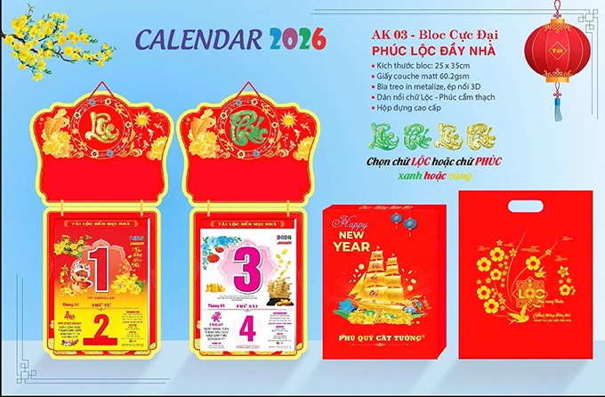 lịch bloc mẫu cá vàng 2026