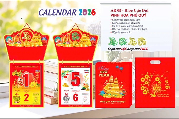 Lịch bloc thuyền buồn 25x35 2026