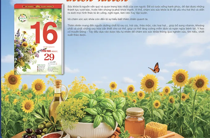 lịch bloc sức khoẻ và thiên nhiên 2026