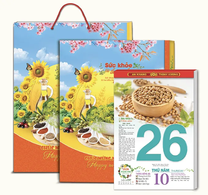 bloc lịch sức khoẻ và thiên nhiên treo tường 2026