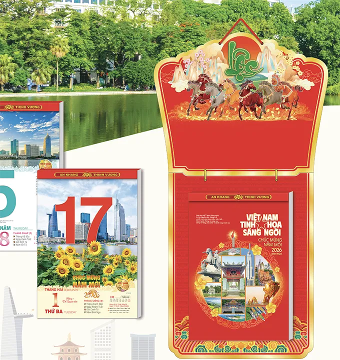 lịch bloc tinh hoa sáng ngời Việt Nam 2026