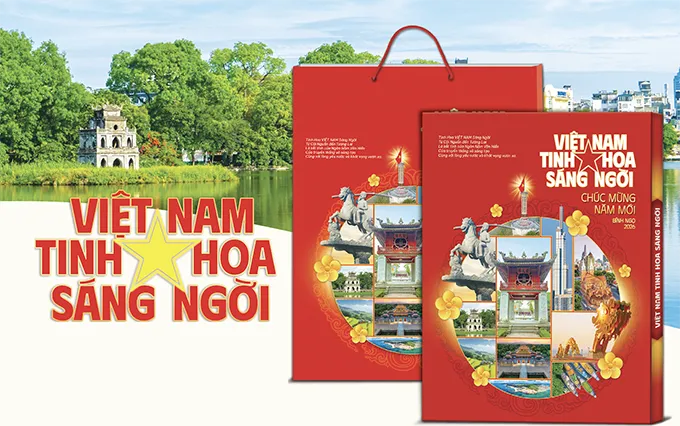 hộp đựng lịch bloc tinh hoa sáng ngời Việt Nam 2026