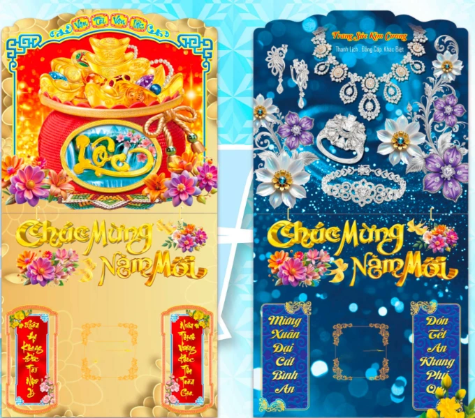 Lịch laminated vàng bạc châu báu