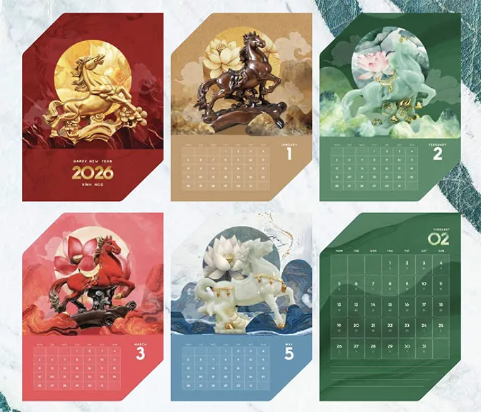 lịch để bàn đứng mã đáo thànhg công