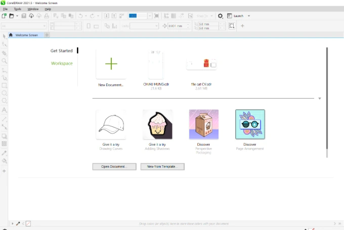 Qua trình cài đặt xong khởi động lại và mở Corel lên