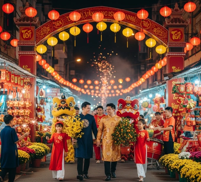 không khí tết dương lịch