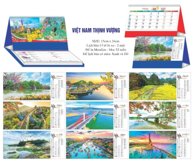 Lịch để bàn chữ A