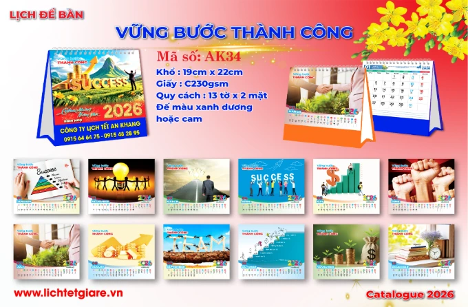Lịch để bàn chủ đề Thành Công