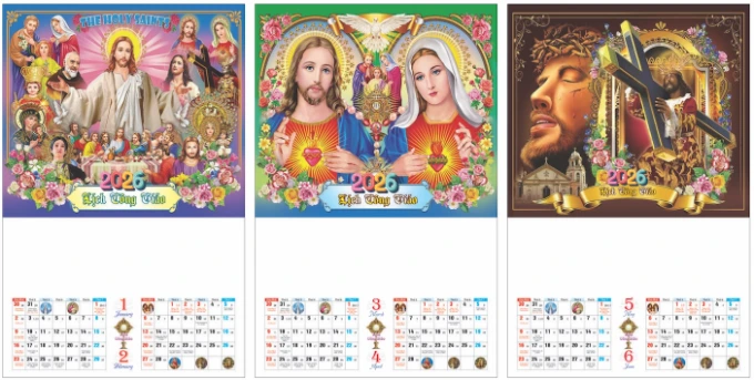 Thiết Kế Lịch 7 Tờ Công Giáo 2026 Thiên chúa
