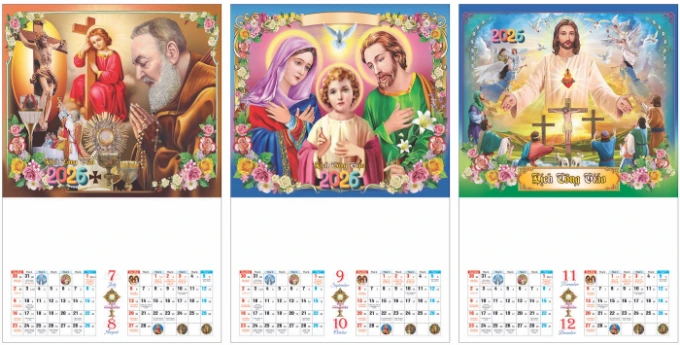 Thiết Kế Lịch 7 Tờ Công Giáo 2026 đức mẹ
