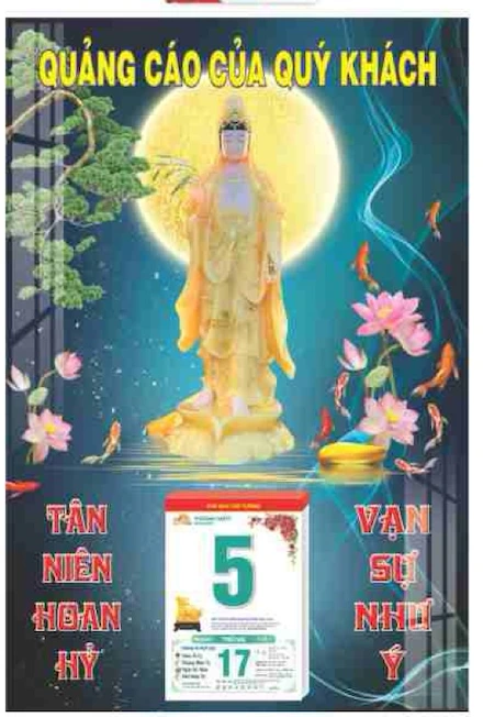 Lịch treo tường cao cấp quan thế âm