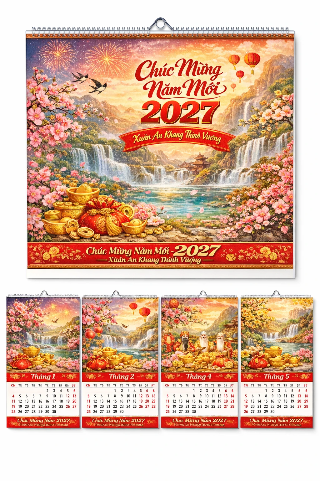 lịch 7 tờ lò xo năm 2027