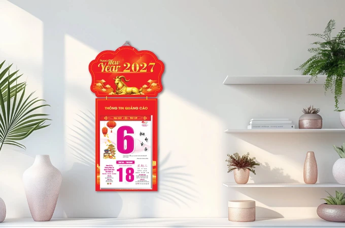 In Lịch Bloc 30x40 Năm 2027 Mẫu Đinh Mùi
