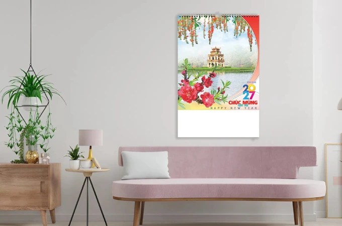 in lịch treo tường 7 tờ 2027 giá xưởng