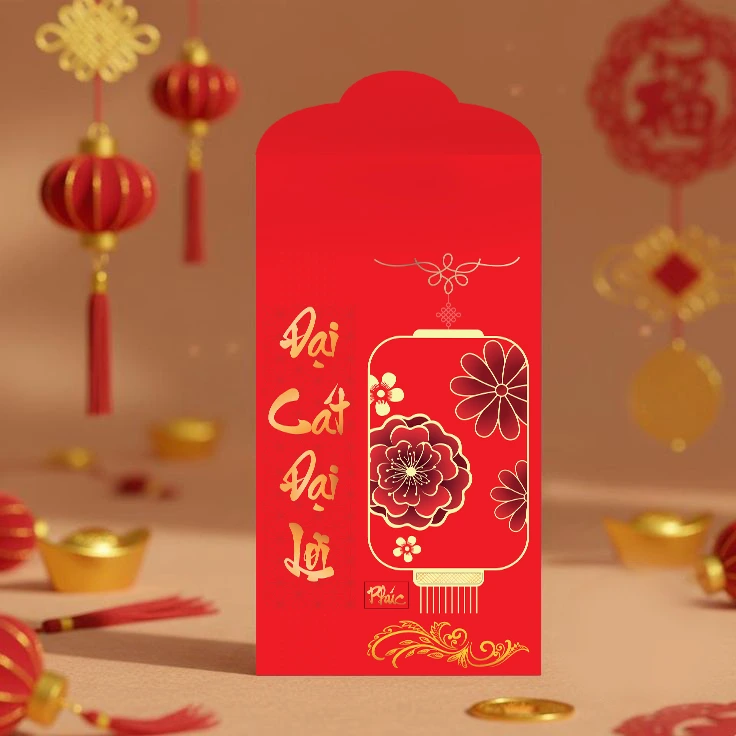 Mẫu bao lì xì cao cấp ép kim hoặc dập nổi