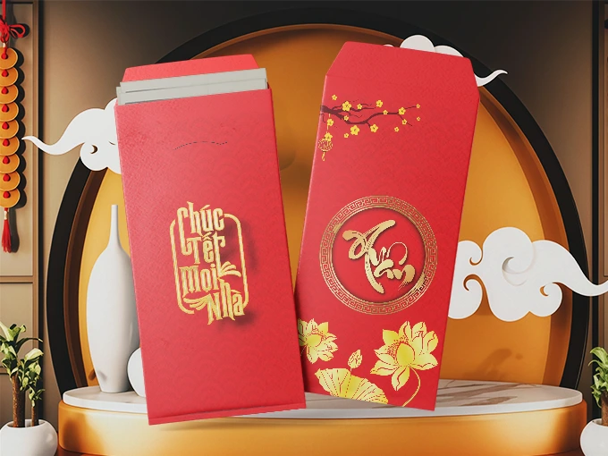 Mẫu bao lì xì tối giản hiện đại