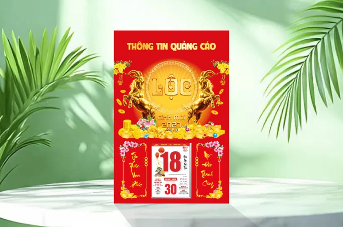 mẫu lịch treo tường Metalize 2027 được ưa chuộng